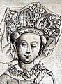 The Queen of Flowers, Master of the Playing Cards (German, active ca. 1425–50), Engraving printed from two plates
